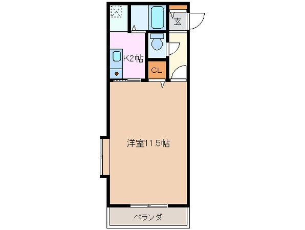 近鉄富田駅 徒歩4分 2階の物件間取画像